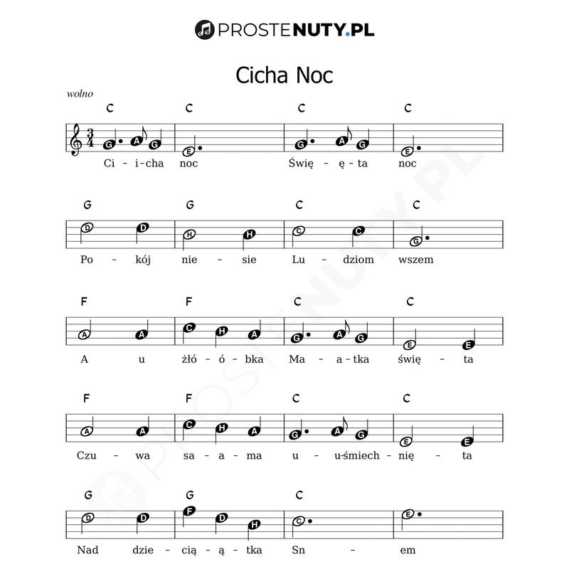 Cicha noc akordy na gitarę