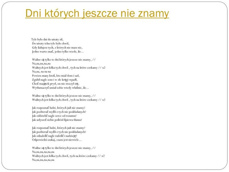 Odkryj emocje i znaczenie tekstu piosenki dni, których nie znamy
